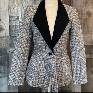 NWT! White House Black Market metallic wool plaid blazer jacket, size 4